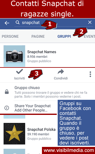 contatti snapchat