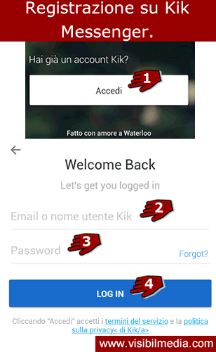 kik messenger accedi online