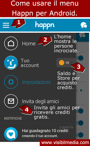usare happn android